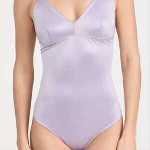 SPANX Women Lilac/Lavender Satin Thong Shapewear Bodysuit Size 3X Shaping